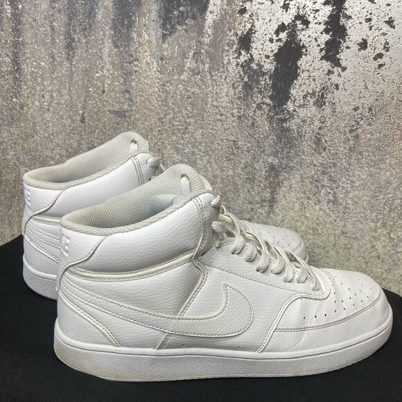 Nike Triple White Court Vision Shoes Mid Men’s Size 12 - Picture 5 of 9